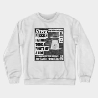 UFO in the Newspaper Crewneck Sweatshirt